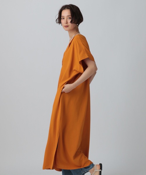 LEPSIM（レプシィム）の「カフタンスリットワンピース　243120（ワンピース・レディース・ブラック/オレンジ/カーキブラウン・FREE）」の4枚目の写真