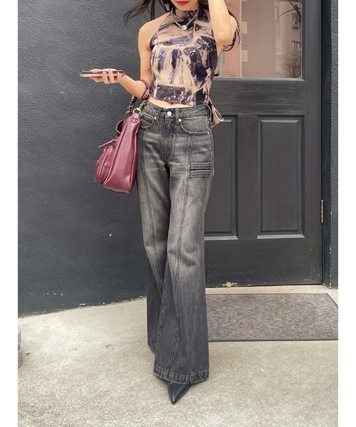 EVRIS（エヴリス）の「バックリボンホルターネックトップス（Tシャツ/カットソー・レディース・ネイビー/ブラウン/ブラック/マスタード・FREE）」の22枚目の写真