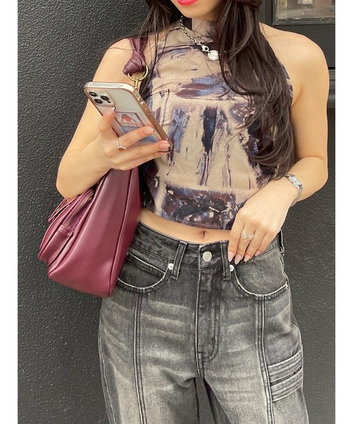 EVRIS（エヴリス）の「バックリボンホルターネックトップス（Tシャツ/カットソー・レディース・ネイビー/ブラウン/ブラック/マスタード・FREE）」の20枚目の写真