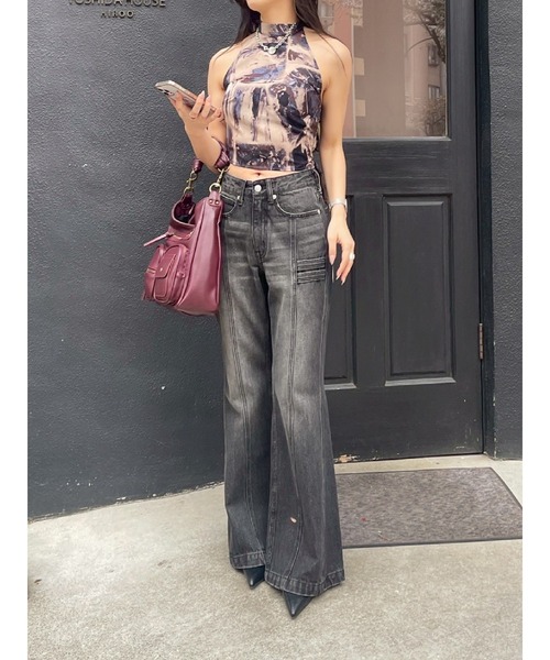 EVRIS（エヴリス）の「バックリボンホルターネックトップス（Tシャツ/カットソー・レディース・ネイビー/ブラウン/ブラック/マスタード・FREE）」の21枚目の写真