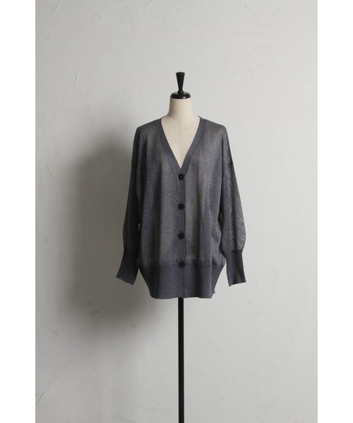 &. NOSTALGIA(アンドドットノスタルジア)の「メタリックシアーVネックカーディガン(カーディガン/ボレロ・レディース・オフホワイト/ブルー/ネイビー・M)」の15枚目の写真
