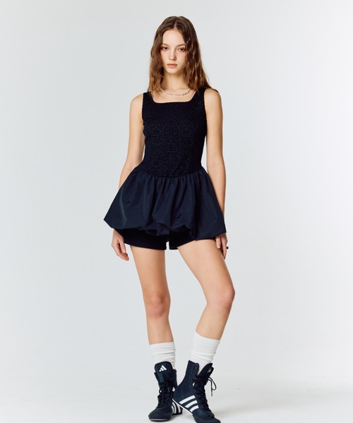 LARTIGENT(ラーティゼン)の「L15 BALLOON ONE-PIECE(ワンピース・レディース・ブラック/ホワイト・FREE)」の4枚目の写真