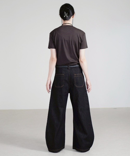 デニム・ジーパン OVERFIT STITCH DENIM PANTS BLACK OVERFIT STITCH DENIM PANTS BLACK | ファッション通販サイト NUGU