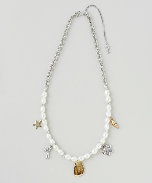 GOLDY（ゴールディ）の「コイン プレート チャーム パール ネックレス（ネックレス・レディース・ゴールド/シルバー×ゴールド/シルバー・FREE）」の6枚目の写真