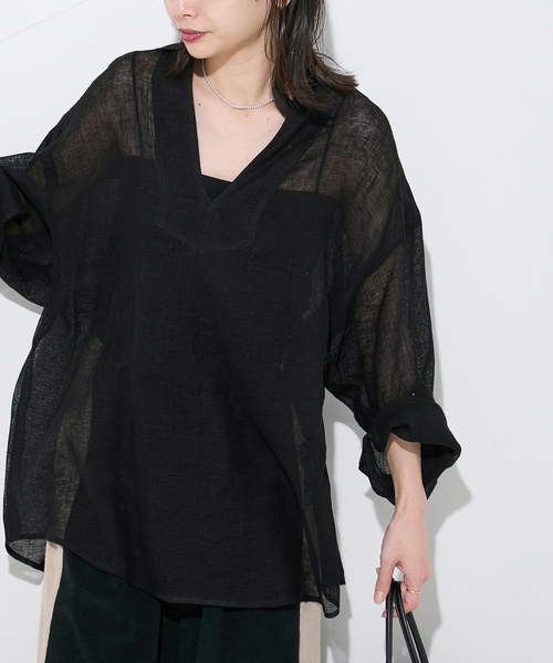 JOURNAL STANDARD メッシュ シャツ ジャーナル シースルー リネンメッシュシャツ（シャツ/ブラウス）｜JOURNAL STANDARD