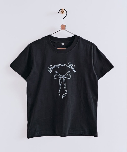 kirakiraShop(キラキラショップ)の「リボン プリント Tシャツ 半袖(Tシャツ/カットソー・レディース・ブラック/ホワイト・M/L)」の19枚目の写真