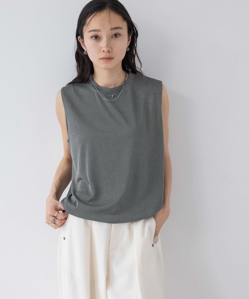 JEANASIS(ジーナシス)の「グロッシーカノコNS/496928(Tシャツ/カットソー・レディース・チャコールグレー/グレイッシュベージュ/ブラウン/ブラック/グリーン・FREE)」の17枚目の写真
