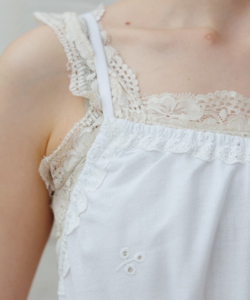 flower（フラワー）の「サニーカットワークロンパース（つなぎ/オールインワン・レディース・ホワイト/ブラック・FREE）」の10枚目の写真