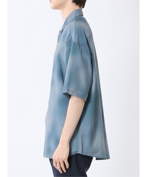 m.f.editorial(エムエフエディトリアル)の「【接触冷感】m.f.エディトリアル メンズ 総柄 レギュラーカラー 半袖 シャツ(シャツ/ブラウス・メンズ・ブルー/ブラック・MEDIUM/LARGE)」の6枚目の写真