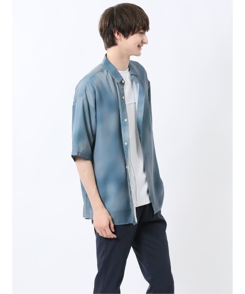 m.f.editorial(エムエフエディトリアル)の「【接触冷感】m.f.エディトリアル メンズ 総柄 レギュラーカラー 半袖 シャツ(シャツ/ブラウス・メンズ・ブルー/ブラック・MEDIUM/LARGE)」の13枚目の写真