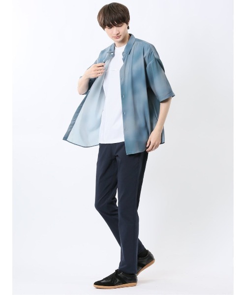 m.f.editorial(エムエフエディトリアル)の「【接触冷感】m.f.エディトリアル メンズ 総柄 レギュラーカラー 半袖 シャツ(シャツ/ブラウス・メンズ・ブルー/ブラック・MEDIUM/LARGE)」の14枚目の写真