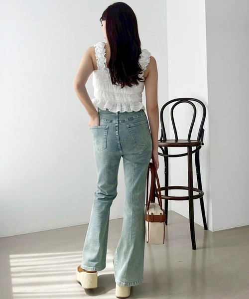 one after another NICE CLAUP(ワンアフターアナザーナイスクラップ)の「カップ付きレースビスチェ(タンクトップ・レディース・オフホワイト/ブラック/サックスブルー・FREE)」の7枚目の写真