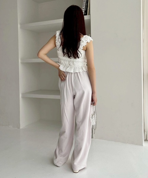 one after another NICE CLAUP(ワンアフターアナザーナイスクラップ)の「カップ付きレースビスチェ(タンクトップ・レディース・オフホワイト/ブラック/サックスブルー・FREE)」の19枚目の写真