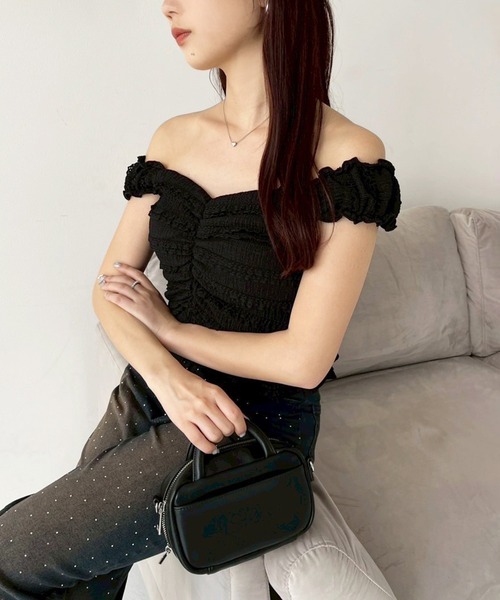 one after another NICE CLAUP(ワンアフターアナザーナイスクラップ)の「カップ付きレースビスチェ(タンクトップ・レディース・オフホワイト/ブラック/サックスブルー・FREE)」の21枚目の写真