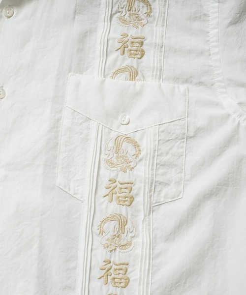 HOUSTON(ヒューストン)の「HOUSTON ヒューストン 41219 EMB CUBA SHIRT(福)キューバシャツ(シャツ/ブラウス・メンズ・オフホワイト/ブラック/ピンク・M/L/XL/XXL)」の16枚目の写真