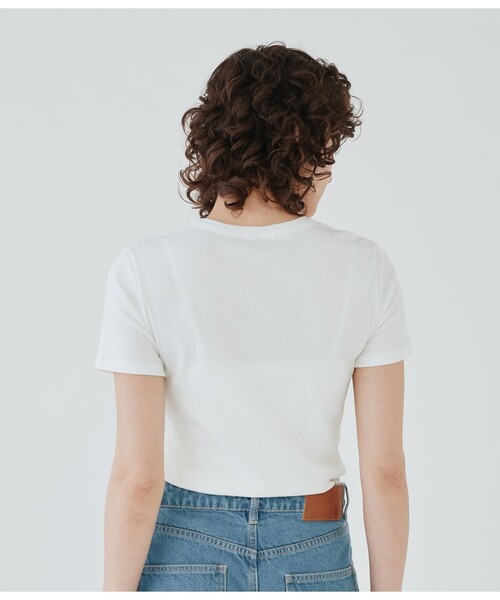 PETIT BATEAU(プチバトー)の「PBプリントクルーネック半袖Tシャツ(Tシャツ/カットソー・レディース・ホワイト・MEDIUM/X-SMALL/SMALL)」の7枚目の写真