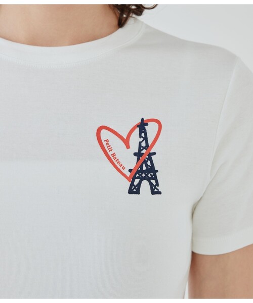 PETIT BATEAU(プチバトー)の「PBプリントクルーネック半袖Tシャツ(Tシャツ/カットソー・レディース・ホワイト・MEDIUM/X-SMALL/SMALL)」の11枚目の写真