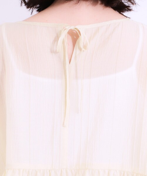 Cutie Blonde(キューティーブロンド)の「【S-LL】ふわっと揺れる ペプラムデザインブラウス(シャツ/ブラウス・レディース・ピンク系/ライトイエロー系/ブラック・04/03/02/01)」の9枚目の写真