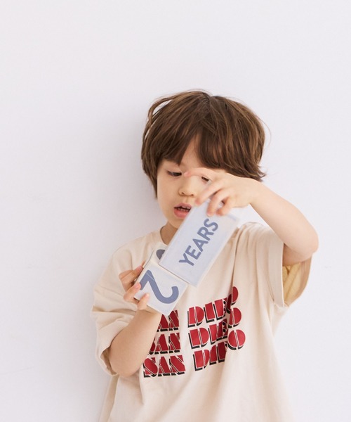 LSP WOW（エルエスピーワオ）の「【LSP WOW!】ロールアッププリントTee（Tシャツ/カットソー・キッズ・ブラック/オフホワイト/ネイビー/ベージュ/チャコール・80/90/100/110/120/130）」の4枚目の写真