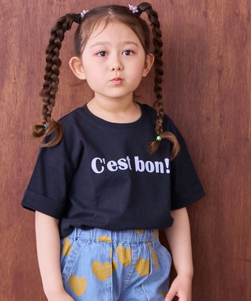 LSP WOW（エルエスピーワオ）の「【LSP WOW!】ロールアッププリントTee（Tシャツ/カットソー・キッズ・ブラック/オフホワイト/ネイビー/ベージュ/チャコール・80/90/100/110/120/130）」の2枚目の写真