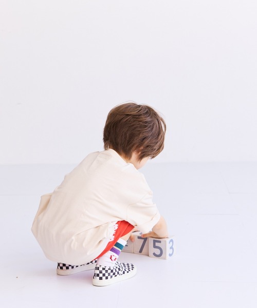 LSP WOW（エルエスピーワオ）の「【LSP WOW!】ロールアッププリントTee（Tシャツ/カットソー・キッズ・ブラック/オフホワイト/ネイビー/ベージュ/チャコール・80/90/100/110/120/130）」の11枚目の写真