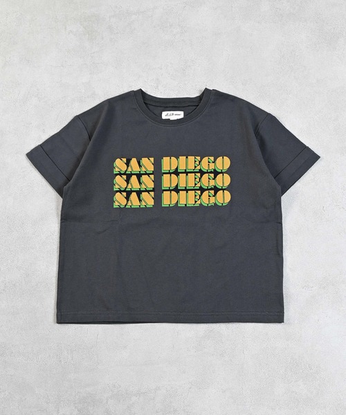 LSP WOW（エルエスピーワオ）の「【LSP WOW!】ロールアッププリントTee（Tシャツ/カットソー・キッズ・ブラック/オフホワイト/ネイビー/ベージュ/チャコール・80/90/100/110/120/130）」の12枚目の写真