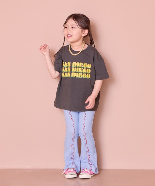 LSP WOW（エルエスピーワオ）の「【LSP WOW!】ロールアッププリントTee（Tシャツ/カットソー・キッズ・ブラック/オフホワイト/ネイビー/ベージュ/チャコール・80/90/100/110/120/130）」の15枚目の写真