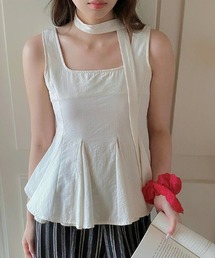 LAC-VERT（ラック・ヴェール）の「スクエアネックペプラムトップス(タイセット)（その他トップス）」