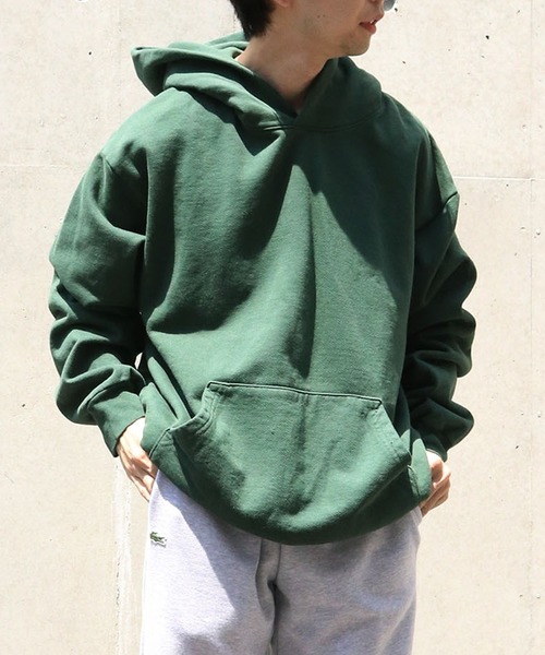 LOS ANGELES APPAREL(ロサンゼルスアパレル)の「LOS ANGELES APPAREL/ロサンゼルスアパレル 14オンス ガーメントダイ ヘビーフリース フーディー プルオーバー(パーカー・メンズ・ダークグリーン・M)」の3枚目の写真