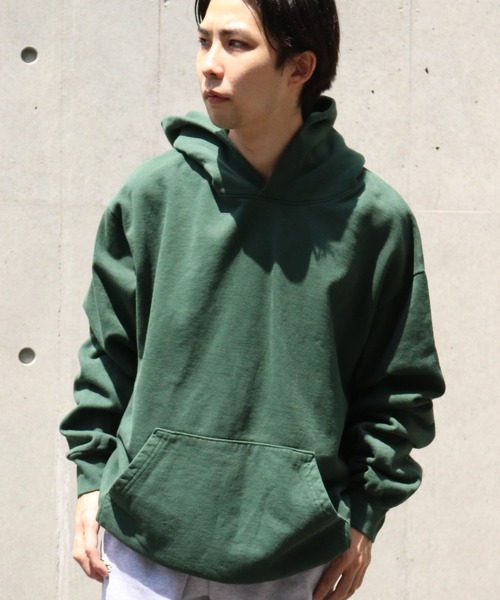 LOS ANGELES APPAREL(ロサンゼルスアパレル)の「LOS ANGELES APPAREL/ロサンゼルスアパレル 14オンス ガーメントダイ ヘビーフリース フーディー プルオーバー(パーカー・メンズ・ダークグリーン・M)」の4枚目の写真