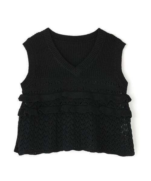 シェリエ　point frill spangle knit フリルニットセーター シェリエ point frill spangle knit フリルニットセーター（20
