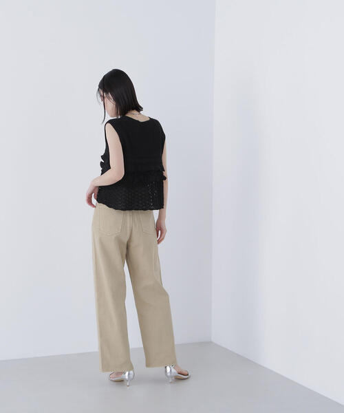 NATURAL BEAUTY BASIC(ナチュラルビューティーベーシック)の「◇透かし編みフリルニット(ニット/セーター・レディース・レッド/オフホワイト/ブラック・FREE)」の18枚目の写真