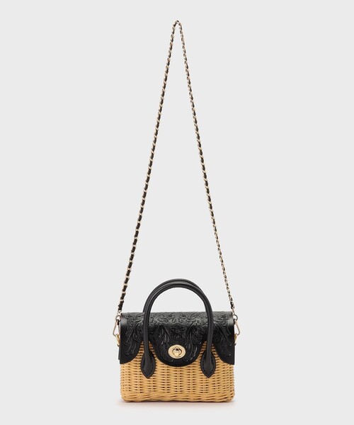 CARVING TRIBES（カービングトライブス）の「Micro RattanBag（ショルダーバッグ・レディース・ブラック/ナチュラル・FREE）」の8枚目の写真
