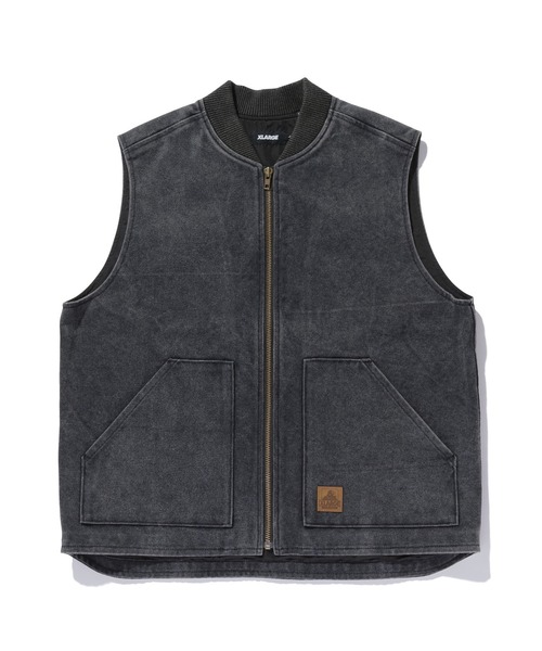 XLARGE(エクストララージ)の「PATCHED CANVAS VEST(ベスト・メンズ・ブラック/オリーブ/ベージュ・M/L/XL)」の2枚目の写真