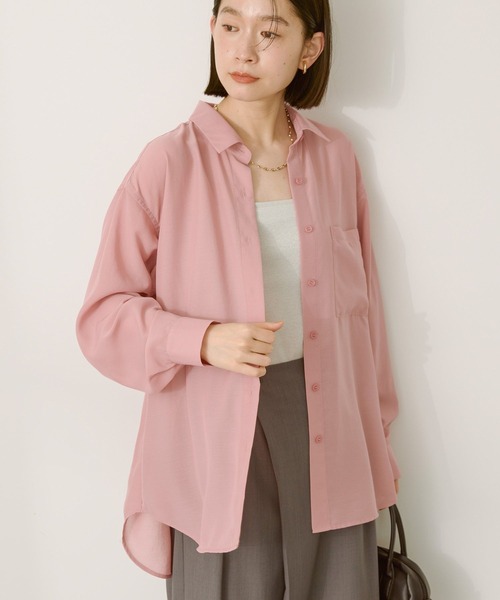 AMERICAN HOLIC（アメリカンホリック）の「シアーボイルオーバーシルエットシャツ（シャツ/ブラウス・レディース・アイボリー/マスタード/ブラック/ベージュ/ピンク/カーキ・M/L）」の16枚目の写真