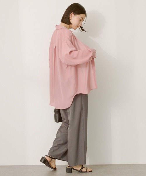 AMERICAN HOLIC（アメリカンホリック）の「シアーボイルオーバーシルエットシャツ（シャツ/ブラウス・レディース・アイボリー/マスタード/ブラック/ベージュ/ピンク/カーキ・M/L）」の18枚目の写真