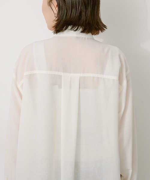 AMERICAN HOLIC（アメリカンホリック）の「シアーボイルオーバーシルエットシャツ（シャツ/ブラウス・レディース・アイボリー/マスタード/ブラック/ベージュ/ピンク/カーキ・M/L）」の11枚目の写真