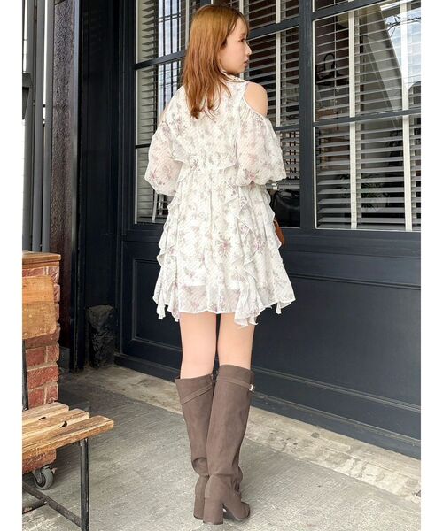 dazzlin ミニワンピース ダズリン dazzlin ポロライクプリーツミニワンピース （グレー