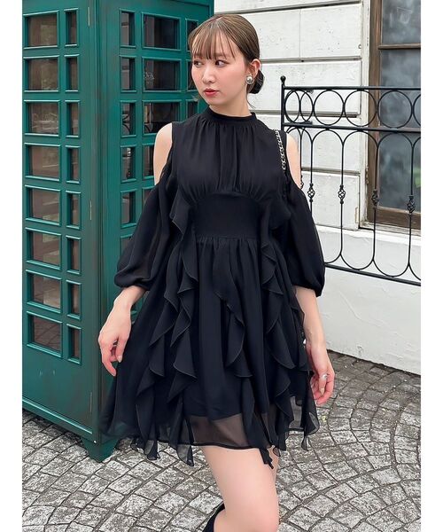 dazzlin ミニワンピース セール】ポロライクプリーツミニワンピース（ワンピース