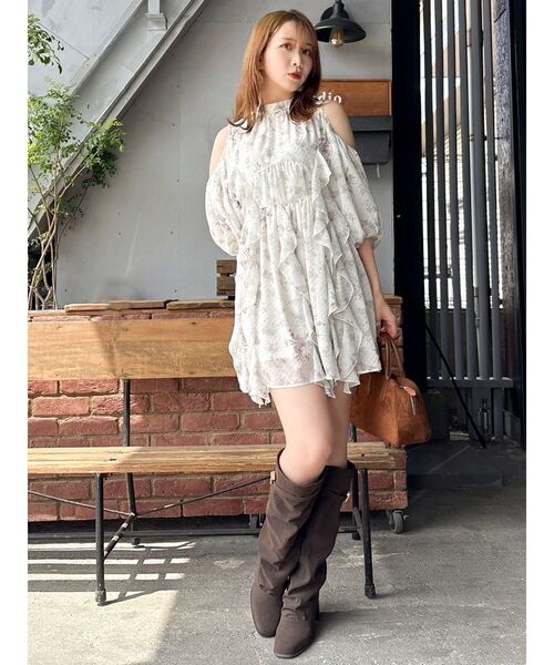 セール】カタアキフリルミニワンピース（ワンピース）｜dazzlin
