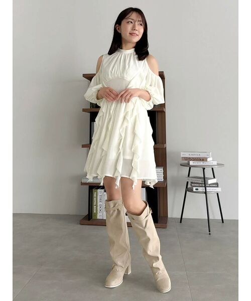 ♡　dazzlin ワンピース カタアキフリルミニワンピース（ワンピース）｜dazzlin