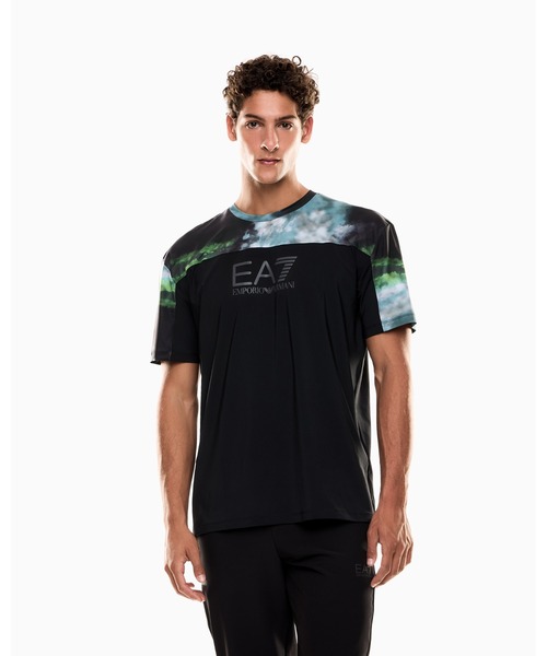 EMPORIO ARMANI EA7(エンポリオアルマーニイーエーセブン)の「<オンライン限定>【エンポリオ アルマーニ EA7】Dynamic Athlete プリントTシャツ VENTUS7テクニカルファブリック(Tシャツ/カットソー・メンズ・ブルーグリーン/ブラック系その他/ブラック・SMALL/MEDIUM/LARGE/X-LARGE/XX-LARGE/X-SMALL)」の1枚目の写真