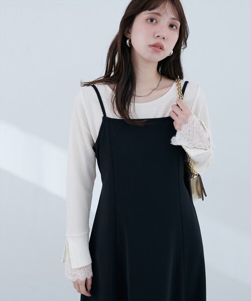 natural couture(ナチュラルクチュール)の「【WEB限定】レース袖切り替えカットソー(Tシャツ/カットソー・レディース・チャコールグレー/オフホワイト/ブラック/ピンク系その他/ボルドー/ブルー・FREE)」の18枚目の写真
