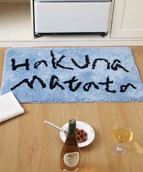 セール】Ein/Hakuna Matata デザイン ロゴ ラグ マット（ラグ