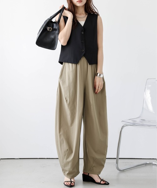 La-gemme（ラジェム）の「カーブ ワイドパンツ（その他パンツ・レディース・カーキ/ブラック/ベージュ・フリー）」の16枚目の写真