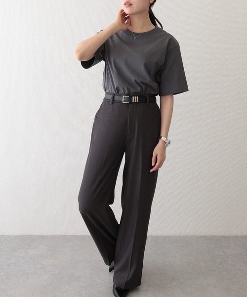 DAYRA(デイラ)の「コットン クルーネック ベーシック 半袖 Tシャツ(Tシャツ/カットソー・レディース・ブラック/グレイッシュベージュ/グレー/ホワイト/ネイビー・S/L/XL/M)」の20枚目の写真
