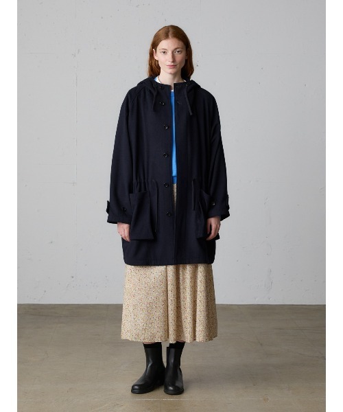 MidiUmi（ミディウミ）の「MidiUmi ウールフード付きコート（その他アウター・レディース・グレー/ネイビー・FREE）」の9枚目の写真