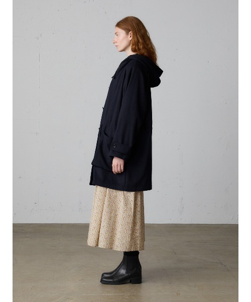 MidiUmi（ミディウミ）の「MidiUmi ウールフード付きコート（その他アウター・レディース・グレー/ネイビー・FREE）」の12枚目の写真