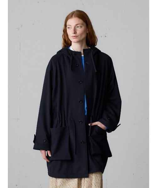 MidiUmi（ミディウミ）の「MidiUmi ウールフード付きコート（その他アウター・レディース・グレー/ネイビー・FREE）」の4枚目の写真