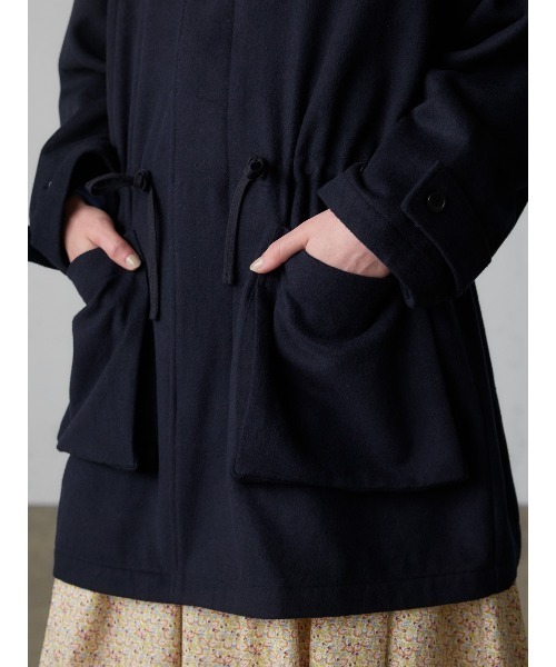 MidiUmi（ミディウミ）の「MidiUmi ウールフード付きコート（その他アウター・レディース・グレー/ネイビー・FREE）」の8枚目の写真